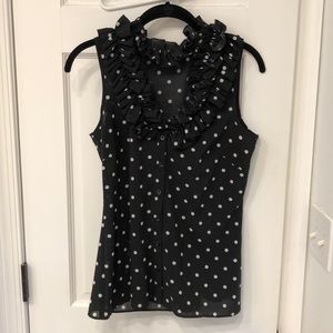 Black polka dot top